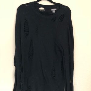 Ripped Black Sweater